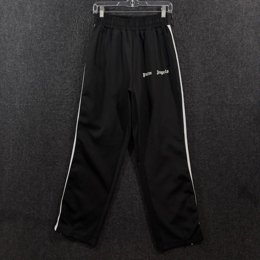 Palm Angels Sweatpants Pants Men's Large Black Side Stripe Ankle Zip Track